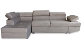Canapé d'angle convertible Boldie en velours taupe