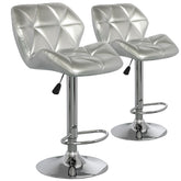 Lot de 2 chaises de bar matelassées Lizie Argent