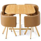 Table et chaises encastrables scandinaves Oslo Bois et Marron