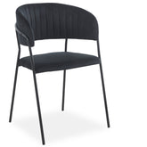 Lot de 8 chaises en métal noir Azia avec velours noir