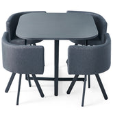 Table et chaises Oslo Gris et Tissu Gris