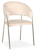 Lot de 8 chaises Tabata Métal Or et Velours Beige