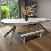 Table extensible ronde Aphista en blanc