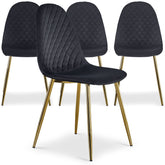 Lot de 4 chaises Atona matelassées velours noir