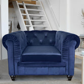 Fauteuil Abir en velours bleu