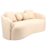 Canapé 3 places au design élégant et incurvé Alex Tissu bouclette Beige