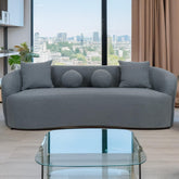 Canapé 4 places Celin XL tissu bouclette gris design incurvé