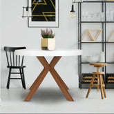 Table extensible ronde Aphista blanche