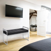 Banquette en velours pieds argent Asstro noir