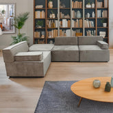 Canapé modulable Celinda taupe grisé en velours