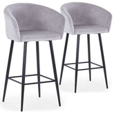 Lot de 2 chaises de bar velours Asil argent