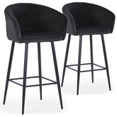 Lot de 2 chaises de bar Bobby Velours Noir