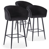Lot de 3 chaises de bar Bobby Velours Noir