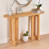 Console cannage 40x120cm Cidis chêne et rotin