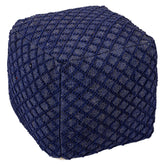 Pouf Bruges Tissu Bleu