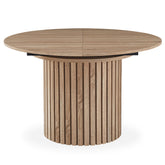 Table ronde extensible pied central style colonne Burkina 120-160cm Bois Sonoma