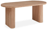 Table ovale Burundi avec pieds design style colonnes Bois Sonoma