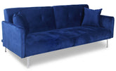 Canapé clic-clac 3 places Anterio velours bleu