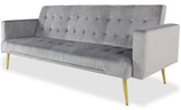 Canapé convertible clic-clac Justy Velours Gris clair