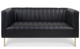 Canapé 2 places Basta à coutures verticales noir simili