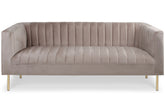 Canapé 3 places Basta à coutures verticales velours taupe