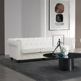 Canapé 3 places Abir blanc en simili cuir