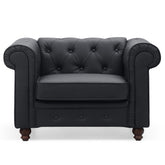 Fauteuil Abir en simili cuir noir