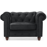 Fauteuil en velours Abir noir