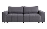 Canapé convertible 3 places Cloudy Tissu effet lin Gris foncé