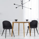 Lot de 2 poufs Aliaxa en simili cuir noir