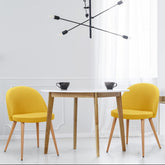 Lot de deux chaises Aliaxa scandinaves tissu jaune