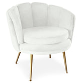 Fauteuil arrondi Brenda Velours Blanc