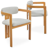 Lot de 2 chaises métal effet bois clair Cogedla et tissu beige
