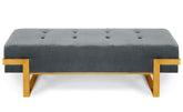 Banquette Istanbul Velours Argent Pieds Or