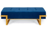 Banquette Istanbul Velours Bleu Pieds Or
