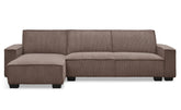 Canapé d'angle Berry réversible et convertible en velours côtelé taupe