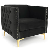 Fauteuil en velours noir Ashile