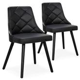 Lot de 2 chaises scandinaves Lalix Bois Noir et Simili Noir