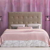 Tête de lit Adelle en velours taupe 140 cm