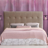 Tête de lit en velours taupe Adelle 180cm