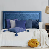 Tête de lit Amoli 140cm en velours bleu