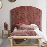 Tête de lit en bois sculpté orientale Carrola 120cm finition cuivrée