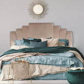 Tête de lit en velours taupe Avera 180 cm