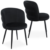 Lot de 2 chaises matelassées Codac en velours noir