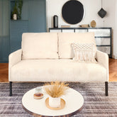 Canapé 2 places Cerlabo en velours côtelé beige