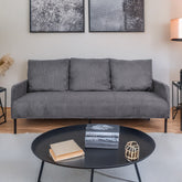 Canapé trois places Cerlabo en velours côtelé gris foncé