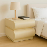 Table de chevet Cluedo avec 2 tiroirs arrondis L45 cm beige