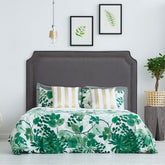 Tête de lit Milana 140cm Tissu Gris avec clous de tapissier