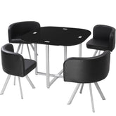 Table carrée pratique gain de place Mosaic 90 verre noir