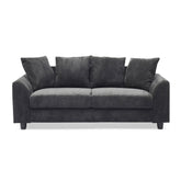 Canapé contemporain 3 places Mozart Velours côtelé Gris foncé